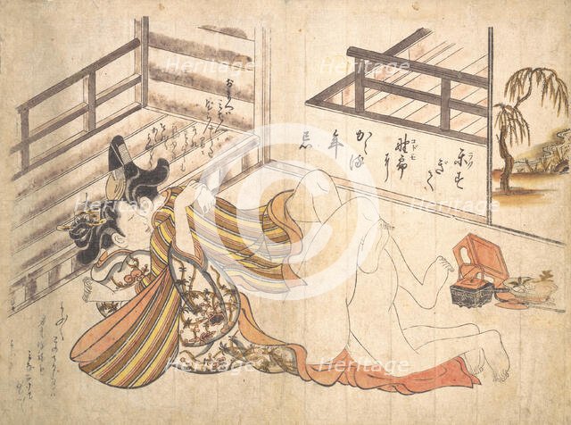 Bedroom Scene, ca. 1739., ca. 1739. Creator: Okumura Masanobu.