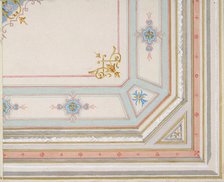 Partial design for a painted ceiling, 1830-97. Creators: Jules-Edmond-Charles Lachaise, Eugène-Pierre Gourdet.
