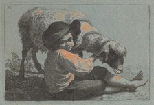 Seated Peasant Boy Holding a Sheep. Creator: Francesco Londonio.