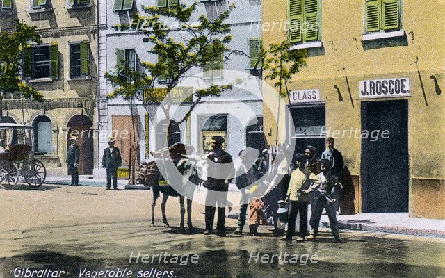 Vegetable sellers, Gibraltar, 1945. Artist: Unknown