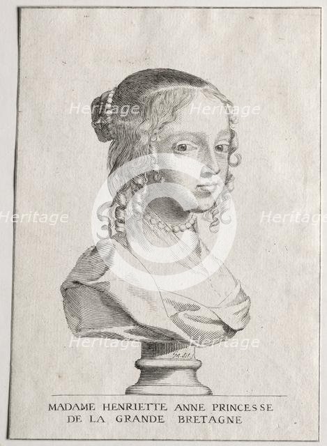 Henriette-Marie dAngleterre, duchess dOrleans. Creator: Claude Mellan (French, 1598-1688).