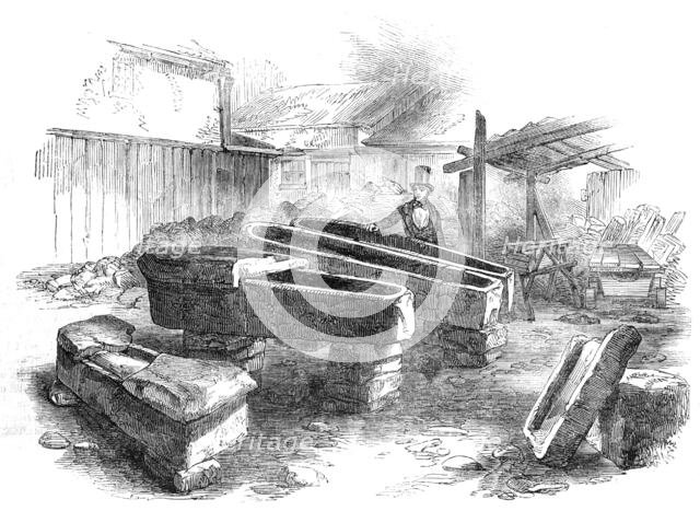 Stone Coffins, found at Bath, 1854.  Creator: Unknown.