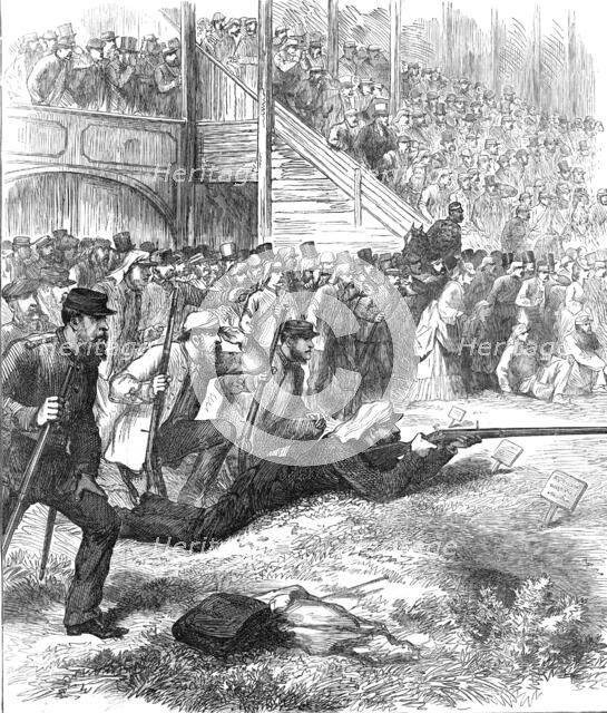 The last shot for the Queen's Prize at Wimbledon, 1872. Creator: Unknown.