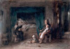 The Sick Mother, c1869. Creator: Jozef Israels.