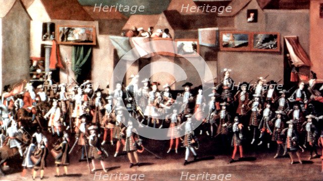 Entrance of viceroy Morcillo in Potosi, detail of the painting by Melchor Perez de Holguin.