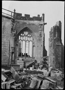 Bomb damage to Manchester Cathedral, Greater Manchester, c1940s. Creator: George Bernard Mason.