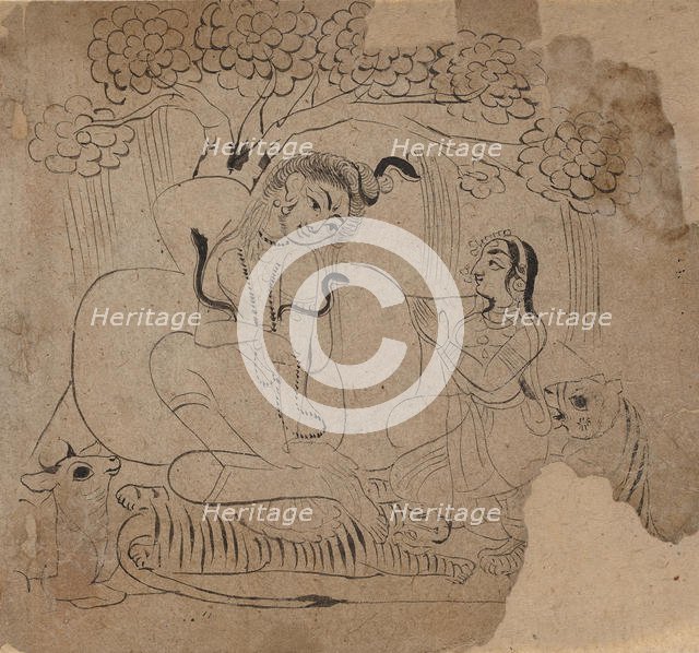 Shiva and Parvati, 19th century. Creator: Unknown.