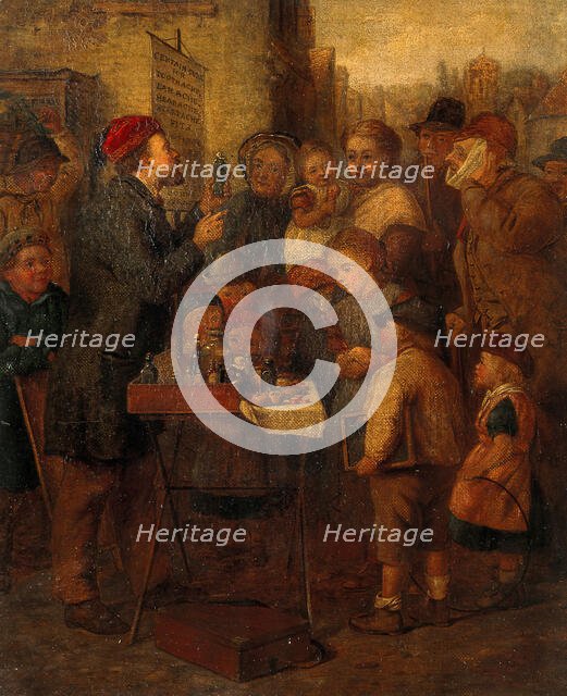 An itinerant quack-doctor, mid-19th century. Creator: Unknown.