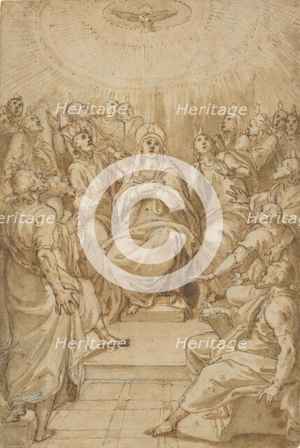 The Pentecost (The Descent of the Holy Spirit), ca. 1576. Creator: Cesare Nebbia.