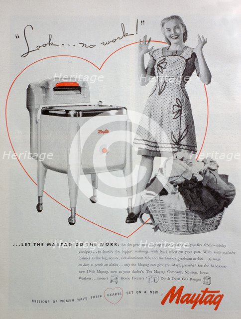 Maytag washing machine advert, 1946. Artist: Unknown