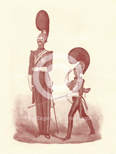 'Showing the Difference Between The Man and the Officer', 1830-1840, (1909). Artist: William Heath.