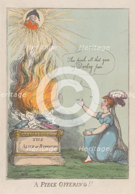 A Piece Offering!! Memoirs, Life, Letters &c. of M. A. Clarke, April 22, 1809., April 22, 1809. Creator: Thomas Rowlandson.