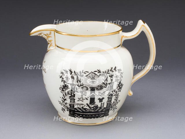 Jug with Masonic Iconography, Stoke on Trent, 1824. Creator: Spode Ceramic Works.