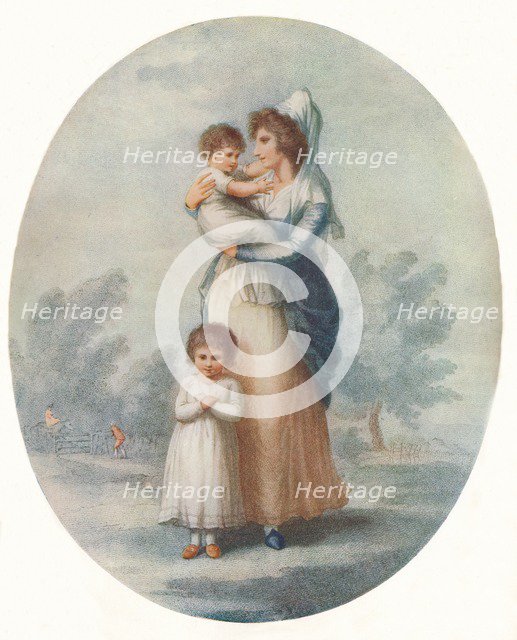 'Lady Rushout and Children', c1795. Artist: Charles Knight.