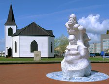 Norwegian Church and Antarctic 100 Memorial, Waterfront Park, Cardiff, Wales.