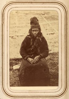 Portrait of Karin Nilsdotter Finnberg, born Länta, age 50, Sirka's Sami village, 1868.  Creator: Lotten von Duben.