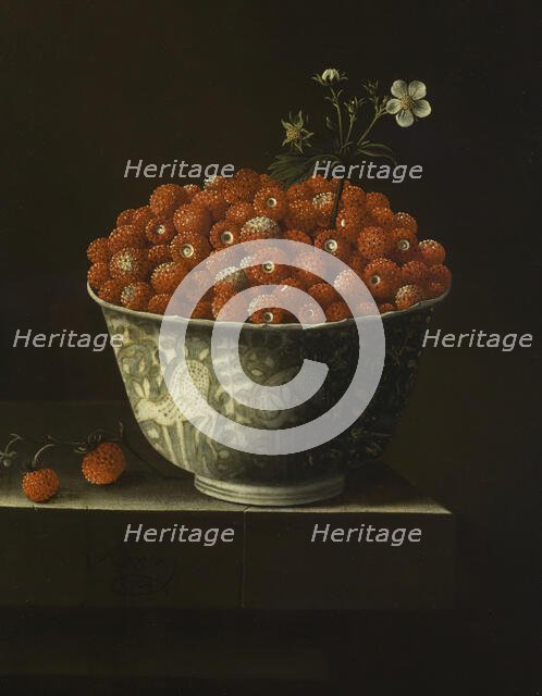 Wild Strawberries in a Wan Li Bowl, 1704. Creator: Adriaen Coorte.