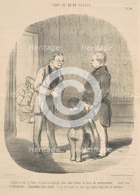 Quant a moi je tiens a employer ... la force du raisonnement, 19th century. Creator: Honore Daumier.