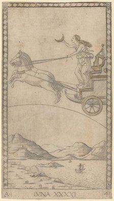 Luna (Moon), c. 1465. Creator: Master of the E-Series Tarocchi.