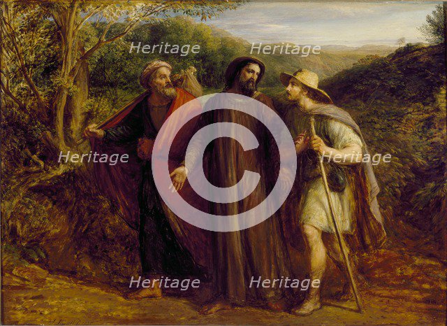 Christ's Appearance to the Two Disciples journeying to Emmaus, 1835. Creator: John Linnell the Elder.