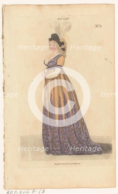 Magazine of Female Fashions of London and Paris, No. 5, May 1798: French Full Dress, 1798. Creator: Unknown.