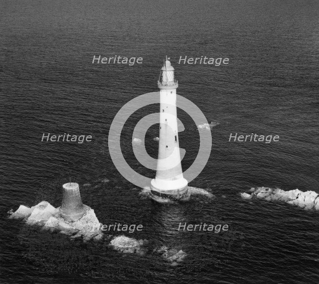 Eddystone Lighthouse and the foundations of Smeaton's Tower, Plymouth, Devon, 1948. Artist: Aerofilms.