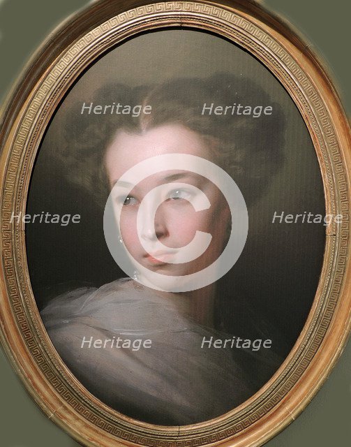 Portrait of Natalia Alexandrovna Pushkina, Countess of Merenberg (1836-1913), Daughter of poet, 1849 Artist: Makarov, Ivan Kosmich (1822-1897)