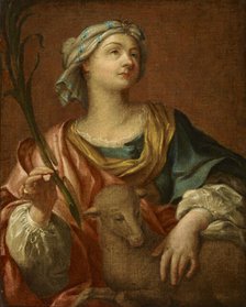 Saint Agnes with the Lamb-Copy, 18th century. Creator: Unknown.
