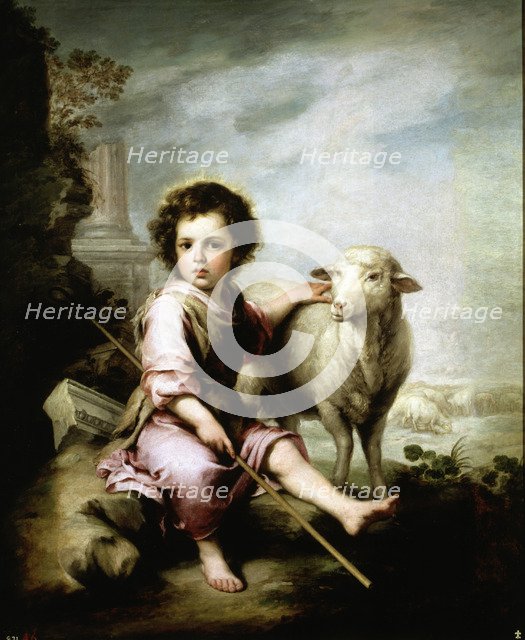  'The Good Shepherd', oil Painting by Bartolomé Esteban Murillo.
