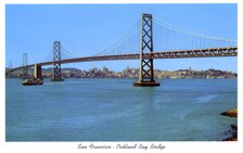 San Francisco-Oakland Bay Bridge, California, USA,1957. Artist: Unknown