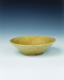 Yellow lead glazed bowl, late Tang dynasty, China, 9th century. Artist: Unknown
