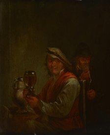 Drinking Man and an Old Smoking Man, 1st half of 18th century. Creator: Unknown.