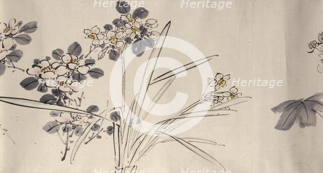 Flowering plants of the four seasons, 1842. Creator: Oda Kaisen.