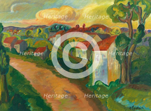 Chemin dans un village (Village Path). Creator: Epstein, Henri (1891-1944).