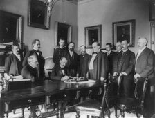 Signing of the Peace Protocol - Washington - Aug. 12th, 1898, c1898. Creator: Frances Benjamin Johnston.