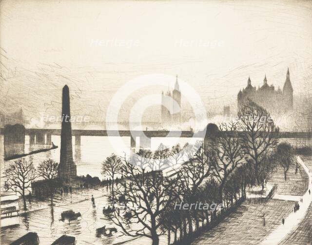 Westminster from a Savoy window, 1925 -1926. Creator: CRW Nevinson.