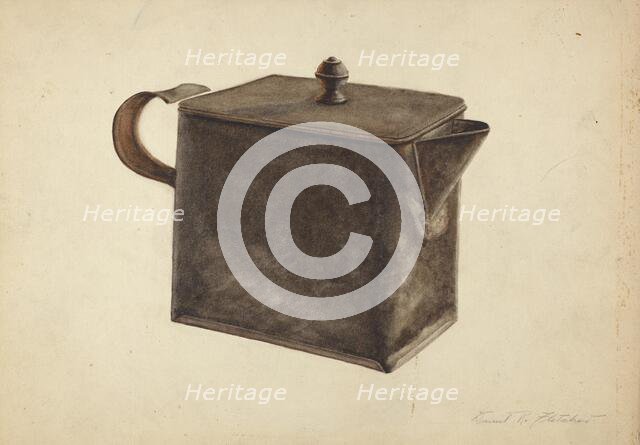 Teapot, 1935/1942. Creator: Daniel Fletcher.