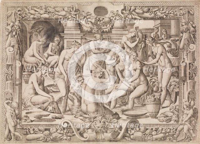 Women Bathing, 1535-55. Creator: Jean Mignon.