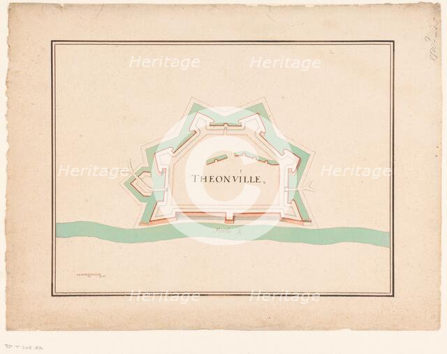Map of Thionville, c.1710. Creator: Anon.