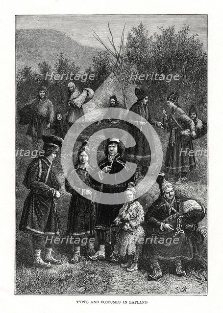 'Types and costumes in Lapland', 1879. Artist: Elix