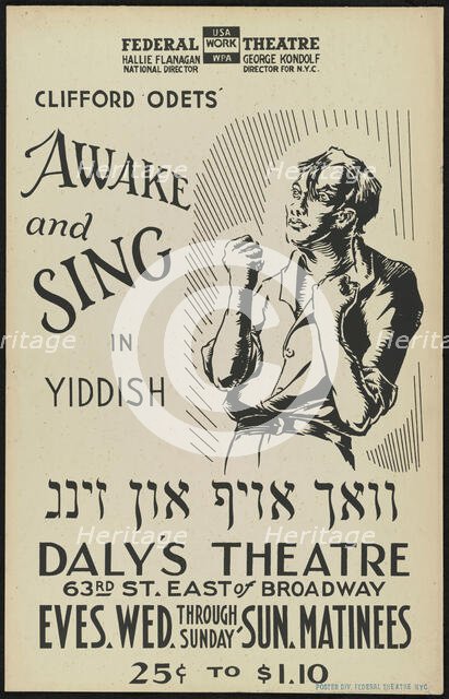 Awake and Sing, New York, 1938. Creator: Unknown.