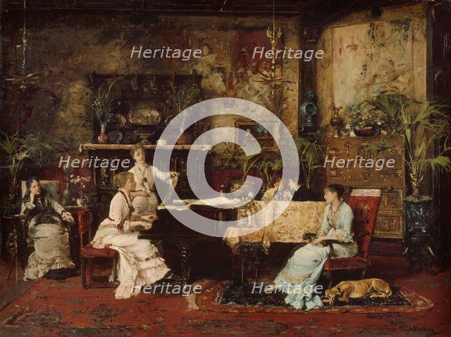 The Music Room, 1878. Creator: Mihaly Munkacsy.