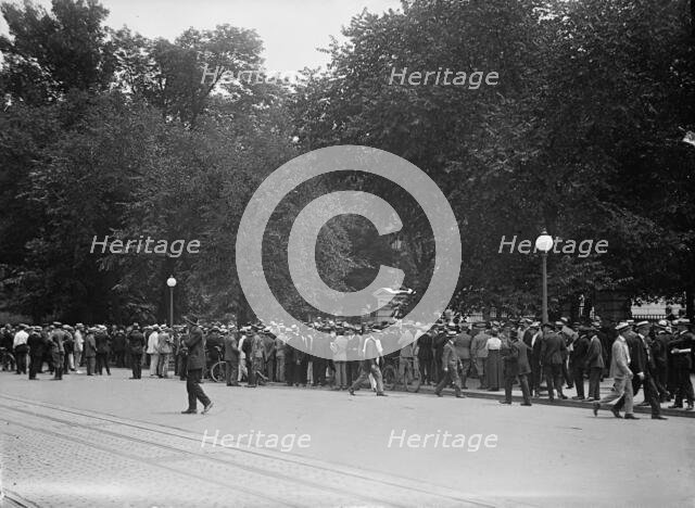 Woman Suffrage - Riot at White House Gate, 1917. Creator: Harris & Ewing.