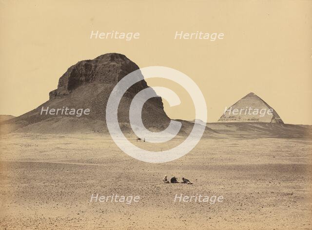 The Pyramids of Dahshoor From the East, 1857. Creator: Francis Frith.