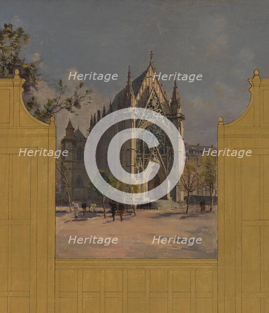 Sketch for the reception hall at the town hall of Vincennes: Views of Vincennes, 1898. Creator: Paul Leon Felix Schmitt.
