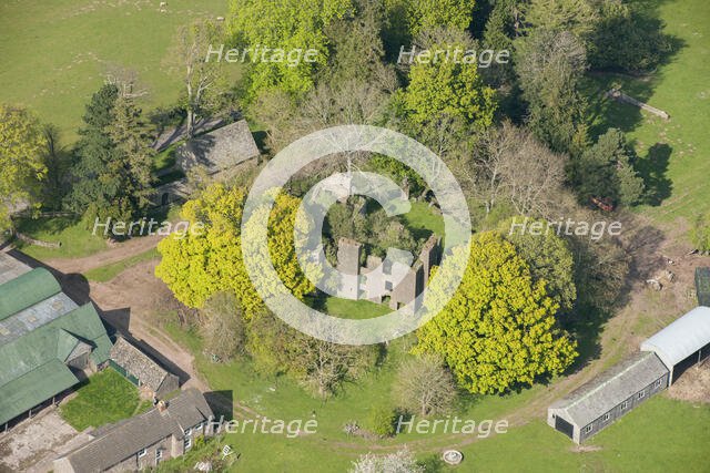 A motte castle and the ruins of a chapel and post-medieval house, Urishay, Herefordshire, 2016. Creator: Damian Grady.