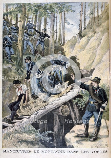 French military manoeuvres in the Vosges mountains, 1896. Creator: F Meaulle.