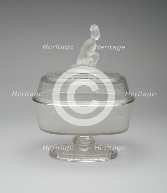 Westward Ho!/Pioneer pattern covered compote, c. 1876. Creator: Gillinder & Sons.
