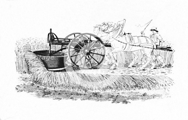'Reaping Machine Invented by James Smith of Deanston', 1816, (1904). Artist: Unknown.