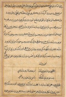 Page from Tales of a Parrot (Tuti-nama): text page, c. 1560. Creator: Unknown.